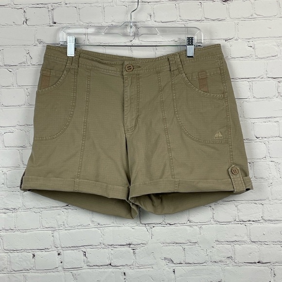 Nike ACG Pants - Nike ACG Ripstop Hiking Shorts Tan Mid Rise Cuffed Stretch Casual Size 14